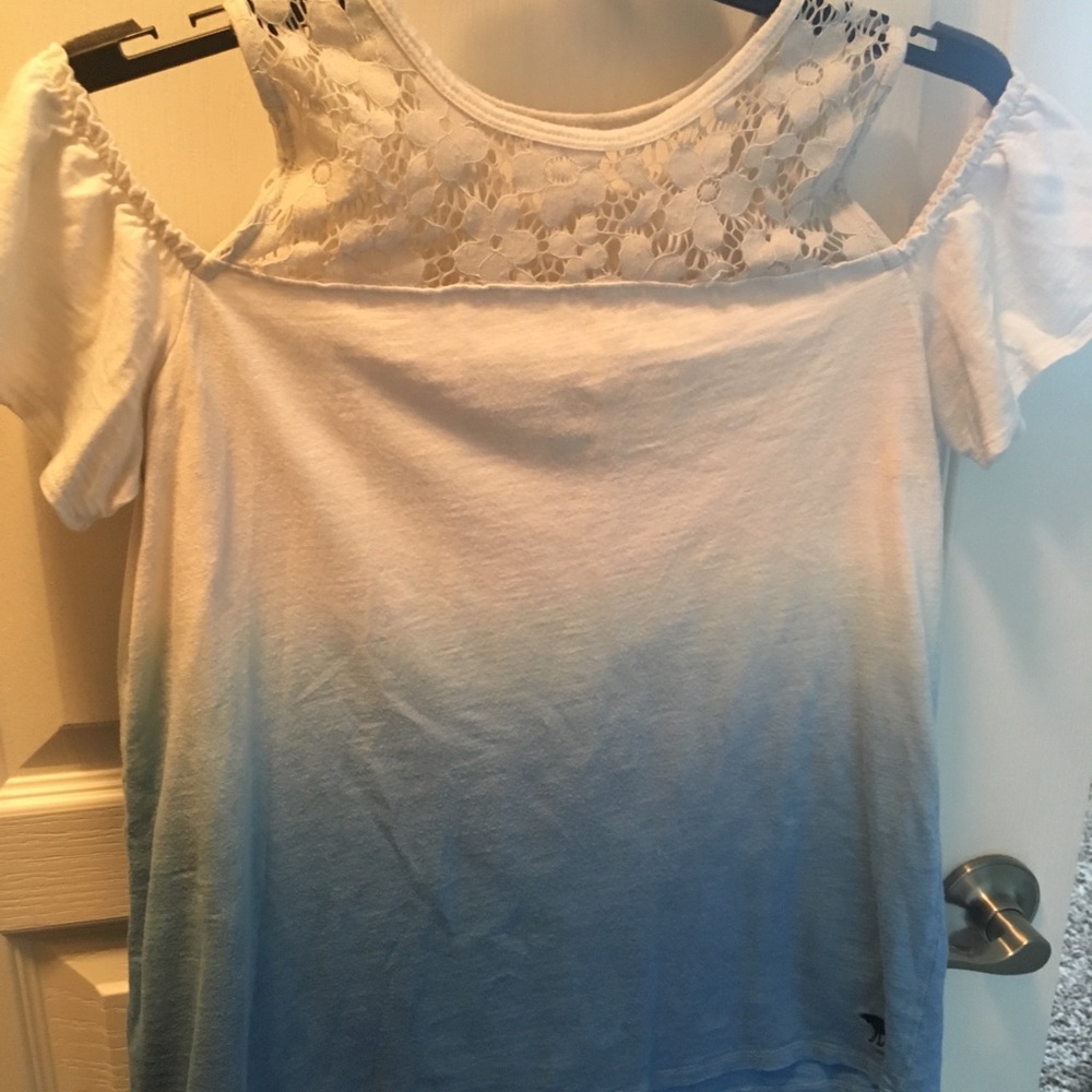 Blue faded lace girls shirt